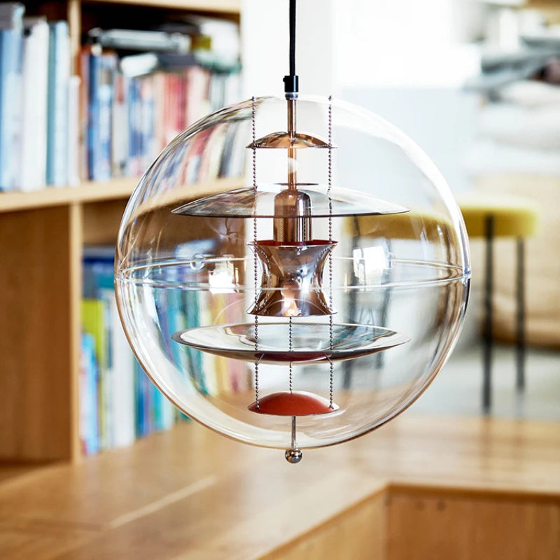 lustre moderne acrylique led danois art planète suspension