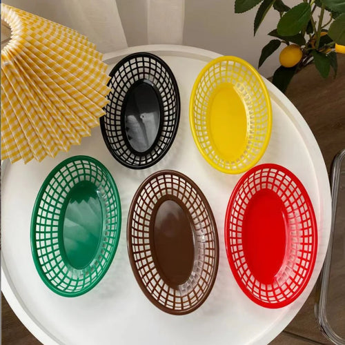 panier ovale en plastique pour nourriture et rangement décoratif