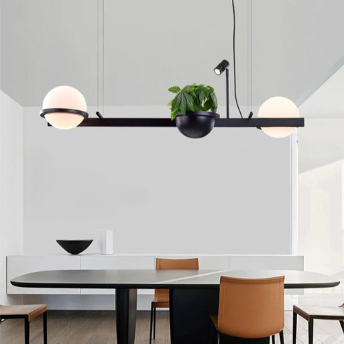 lustre nordique avec plante artificielle en pot suspendu