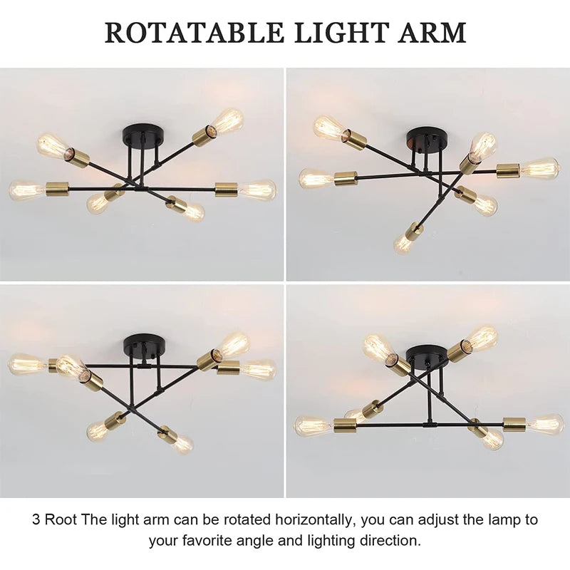 luxe rétro led lustre suspendu