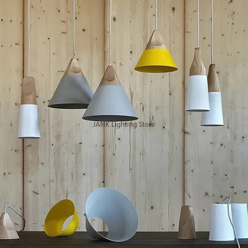 suspension en bois et fer pour un éclairage moderne