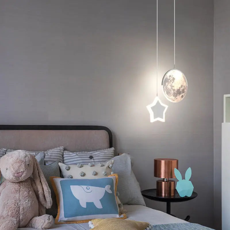 suspension créative pour enfants avec télécommande gradation étoile nuage lune