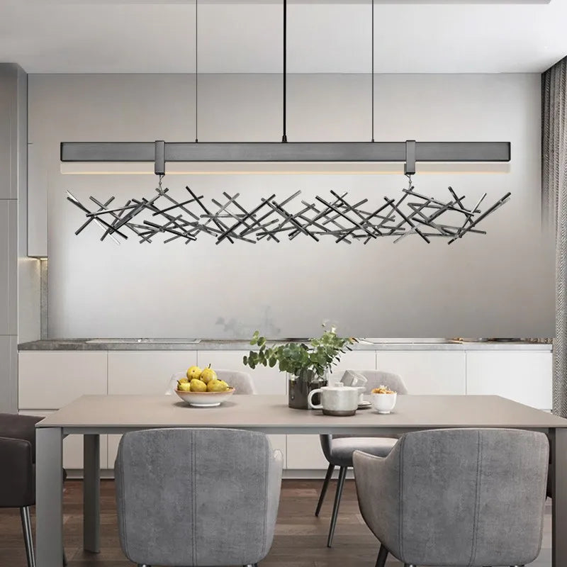 lustre led nordique postmoderne en acier inoxydable et acrylique