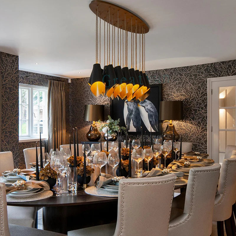 lustre postmoderne 	 en acier inoxydable led personnalisé