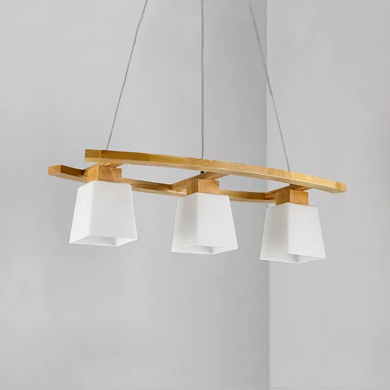 suspension moderne en bois nordique style japonais pour espaces contemporains