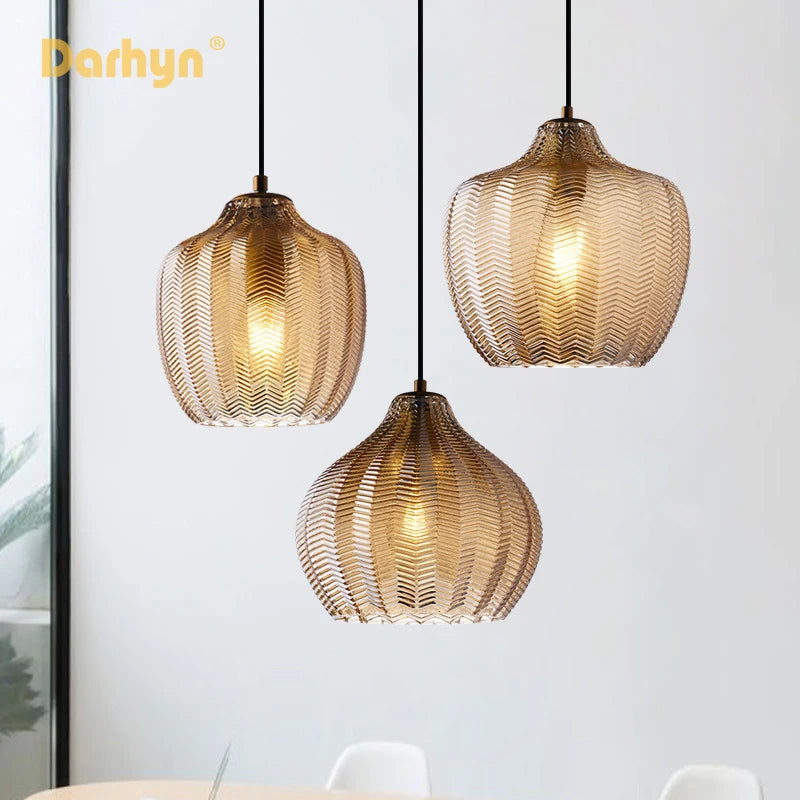 lampe led suspendue en verre design moderne pour intérieur