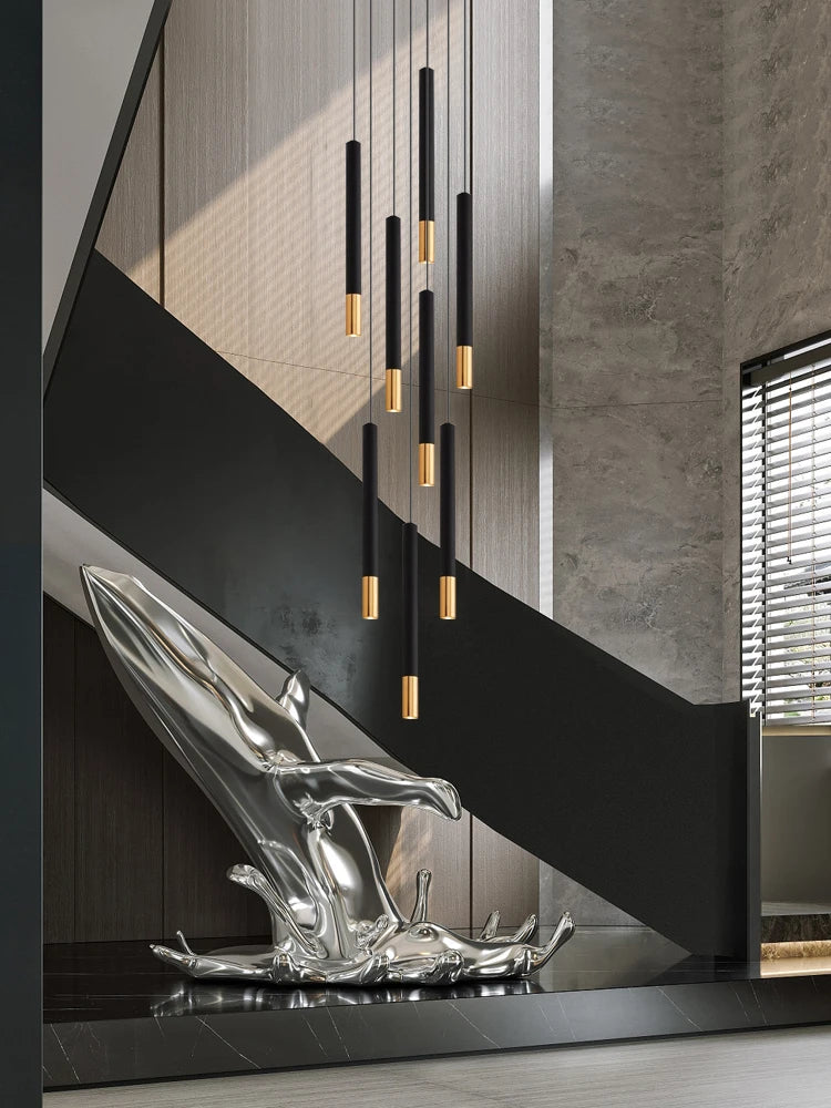 lustre led tubulaire pour éclairage intérieur de restaurant