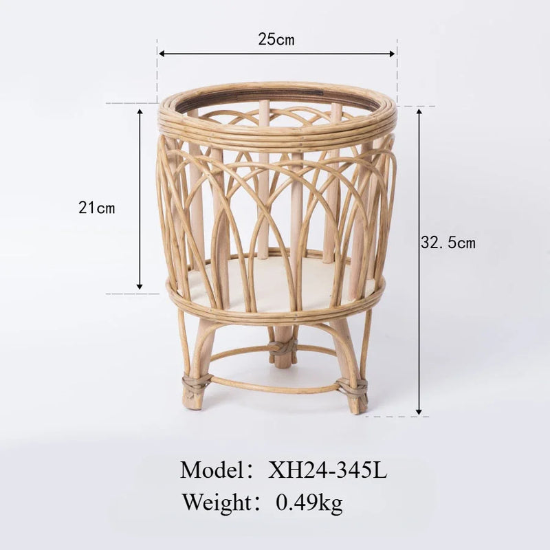 pot de fleurs en rotin support créatif en bambou