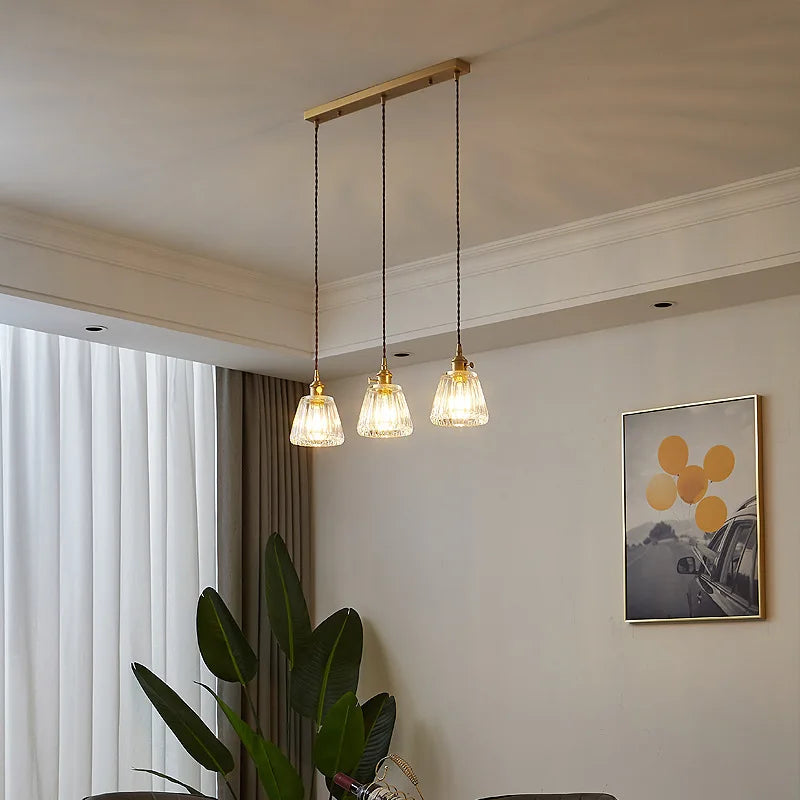 lustre en verre rétro style japonais petite suspension