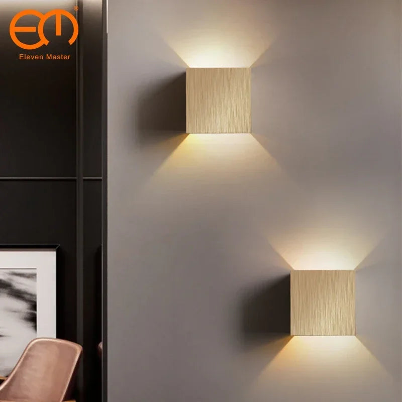 applique murale led carrées en aluminium pour décoration murale