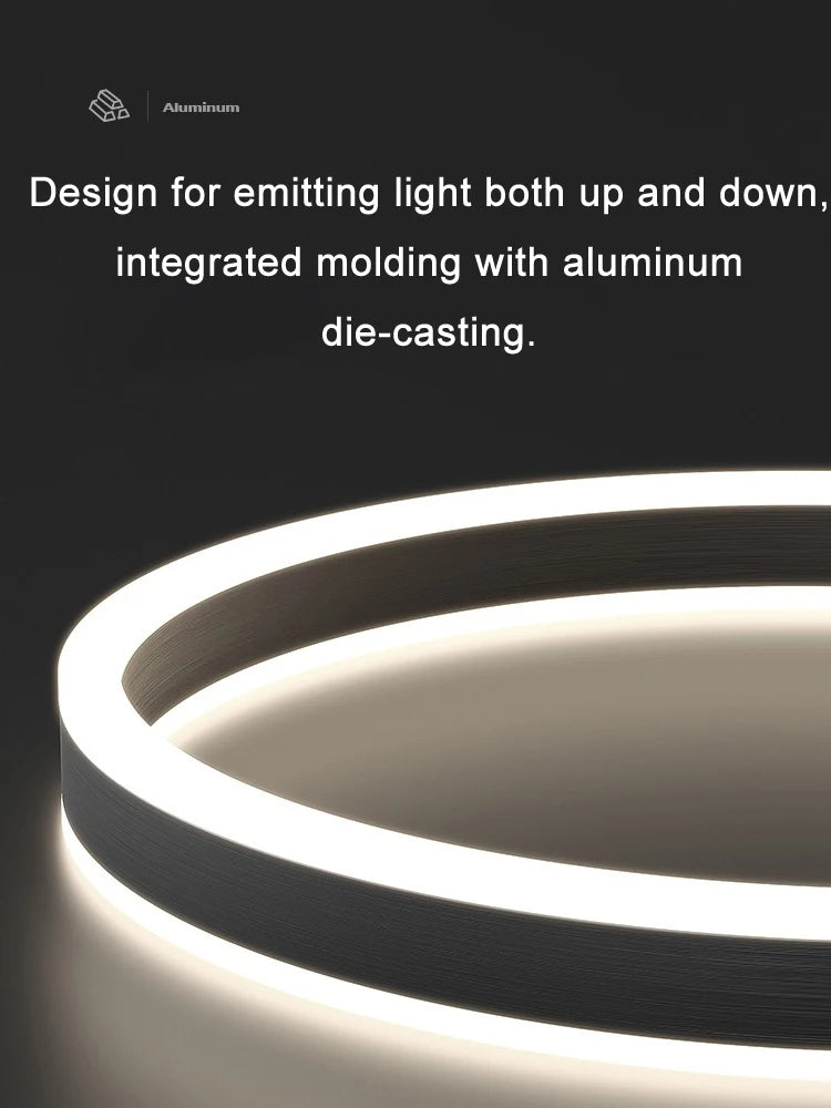 lustre led en acrylique avec lumières haut et bas