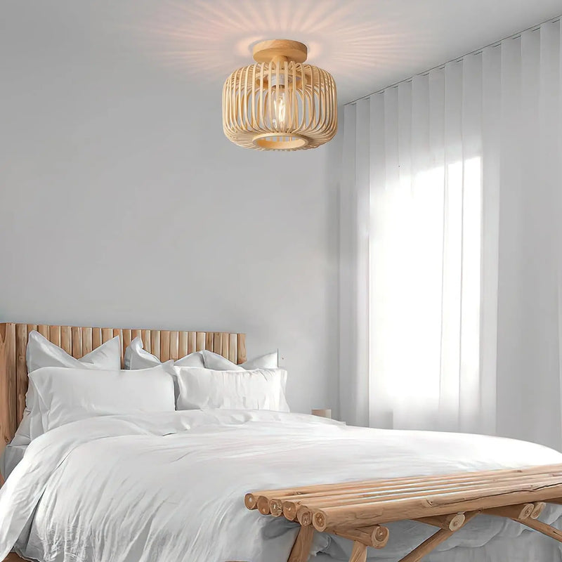 plafonnier en rotin et osier pour une décoration naturelle