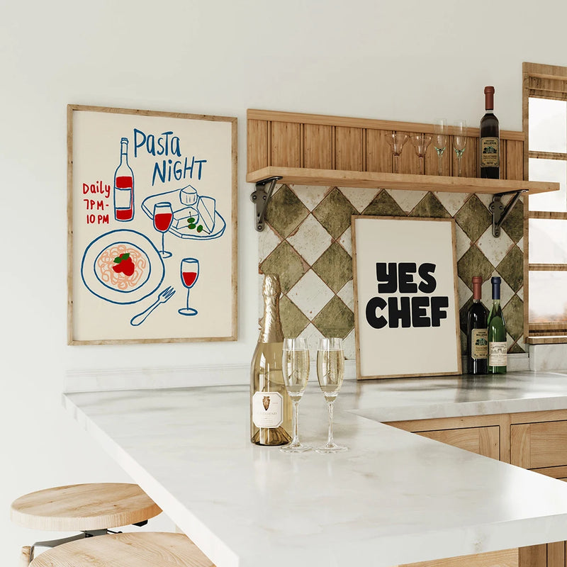 ensemble mural rétro esthétique affiche art galerie peinture décor mural