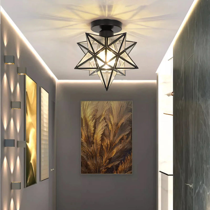 plafonnier moderne en cristal avec éclairage led intérieur
