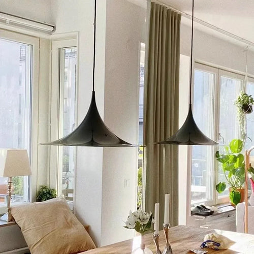 lampe semi-suspension design corne nordique pour villa minimaliste