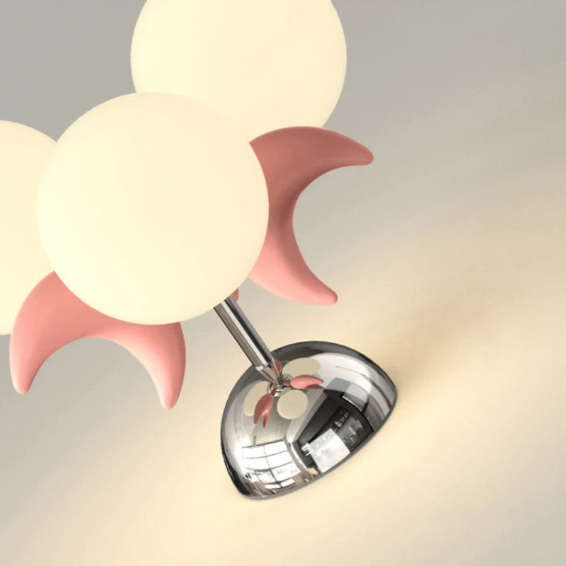 plafonnier enfants roses LED de boule de lune mignonne moderne chaude chambre de princesse romantique petite fille de chambre
