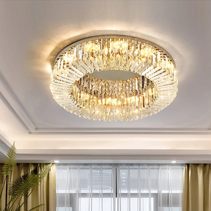 Plafonnier Led en cristal de luxe au design moderne