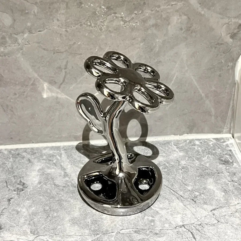support de rangement élégant pour brosses et maquillage