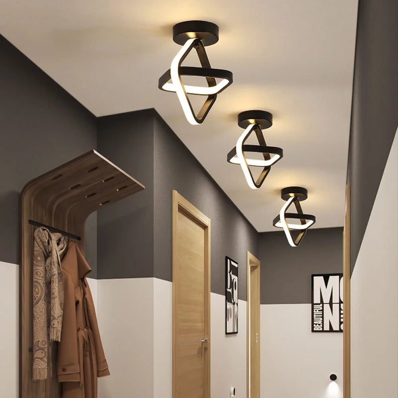 plafonnier led moderne nordique blanc/noir