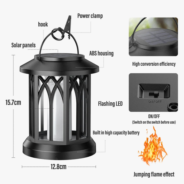Lanterne solaire LED montgolfière - Lanterne solaire - Flamme Lanterne solaire LED montgolfière - Lanterne solaire - Flamme