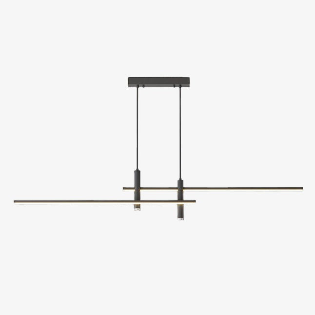 Minimalist LED metal bar chandelier Sarno