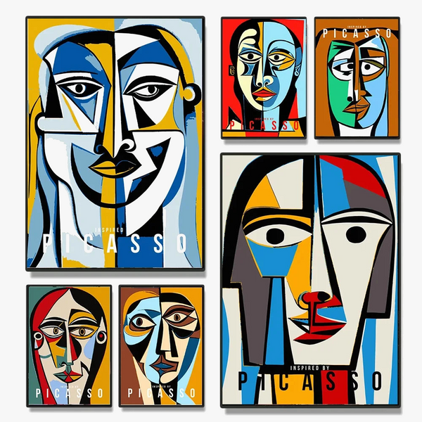 FOKTMS Ligne De Peinture Sur Toile Vintage Pablo Picasso, Affiches Et Impressions D'exposition, Galerie Moderne, Images D'art Mural, Décoration D'intérieur, 40 X 60 Cm, 2 Pièces Sans Cadre