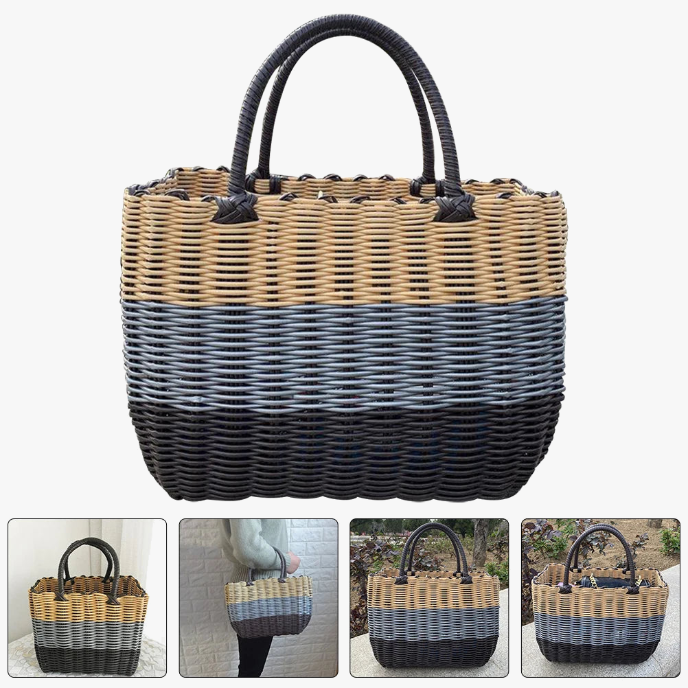 Paniers De Rangement Tissés – Design Naturel, Poignées, Empilables, Pour Salon, Chambre, Salle De Bain Ou Bureau