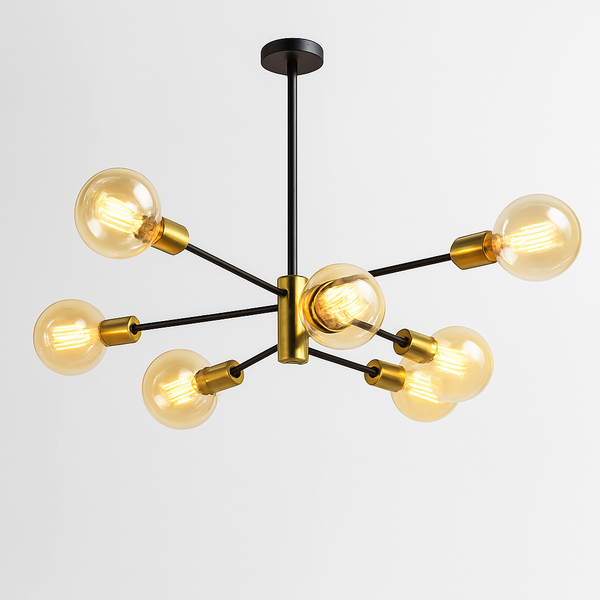 Plafonnier Hofstein 2 Spots Métal, Zinc/marron, Lampe Suspendue Moderne, Salon