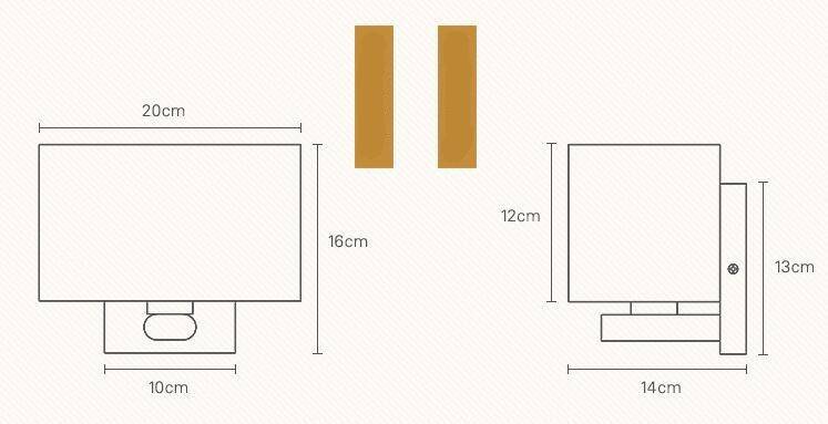 Aplique LED de madera con pantalla redondeada