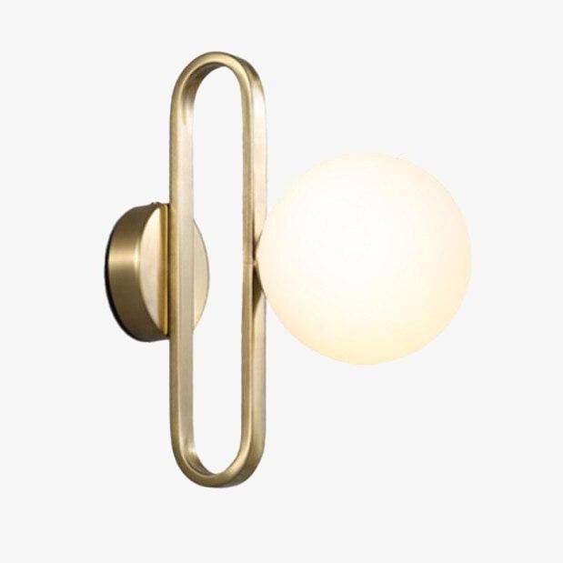 Lámpara de pared design con anillo de oro y bola de cristal Sconce