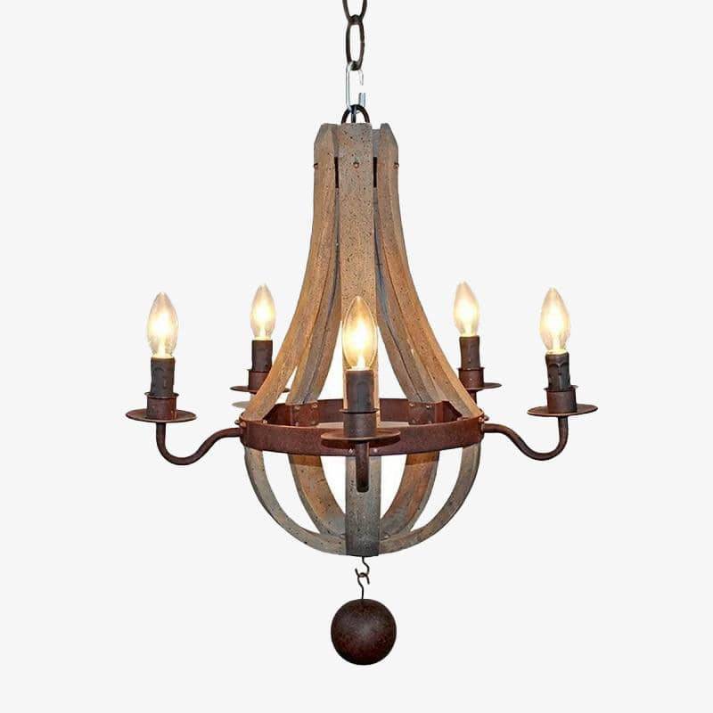 Rustic wooden LED chandelier Country style