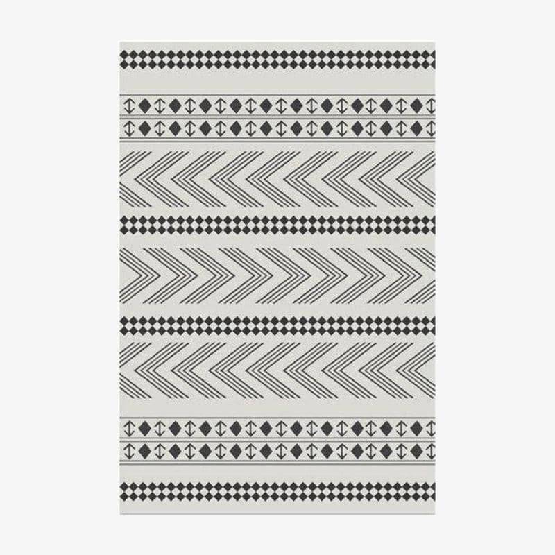 Rectangular carpet with grey geometrical patterns Keecy style