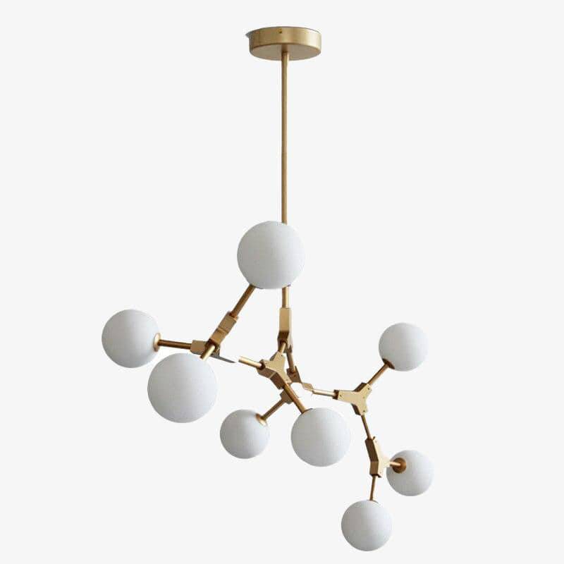 pendant light LED design in gold metal and glass balls Loft