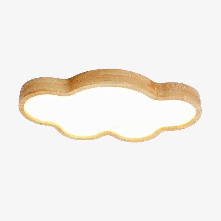 Modern LED ceiling light in wood, cloud style