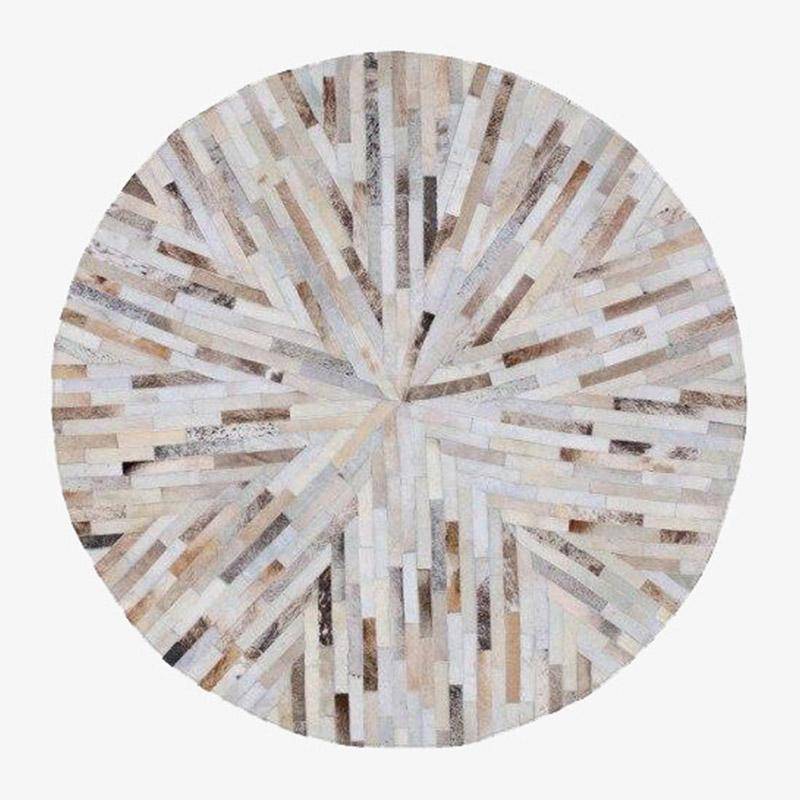 Modern round rug with geometric shapes Skin