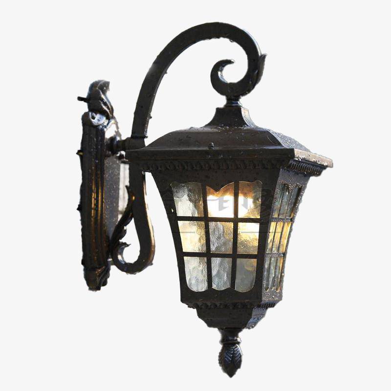 wall lamp antique rustic wall Retro metal and glass