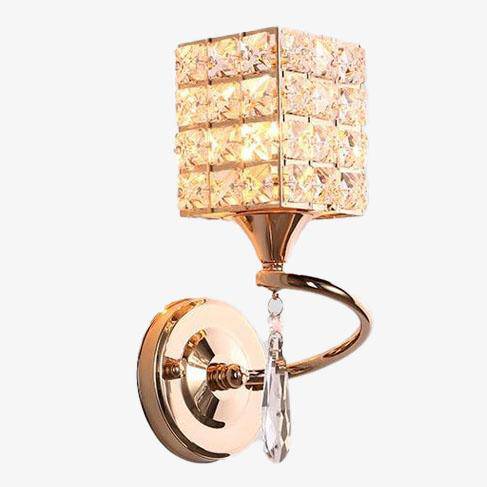 wall lamp retro metal LED wall light with lampshade crystal glass