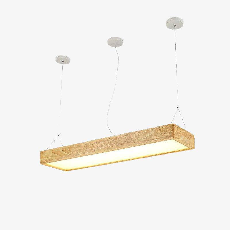 Modern LED chandelier with thick-edged rectangle in Fly wood