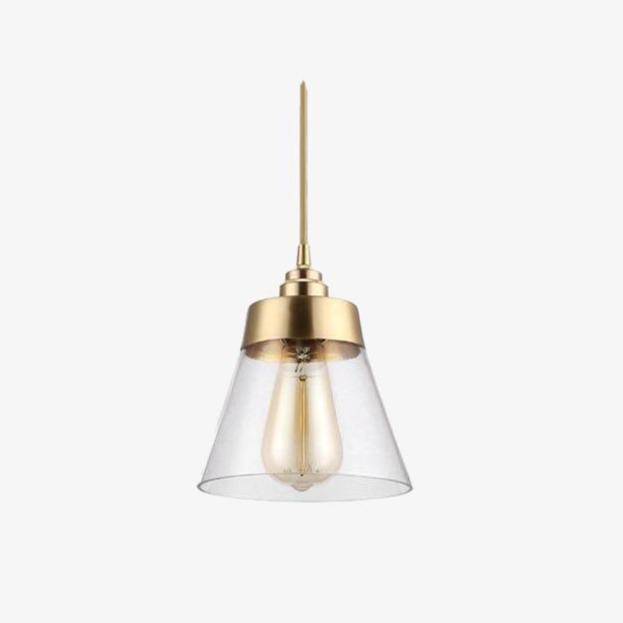 Lámpara de suspensión design LED con cristal y pantalla dorada Light Loft