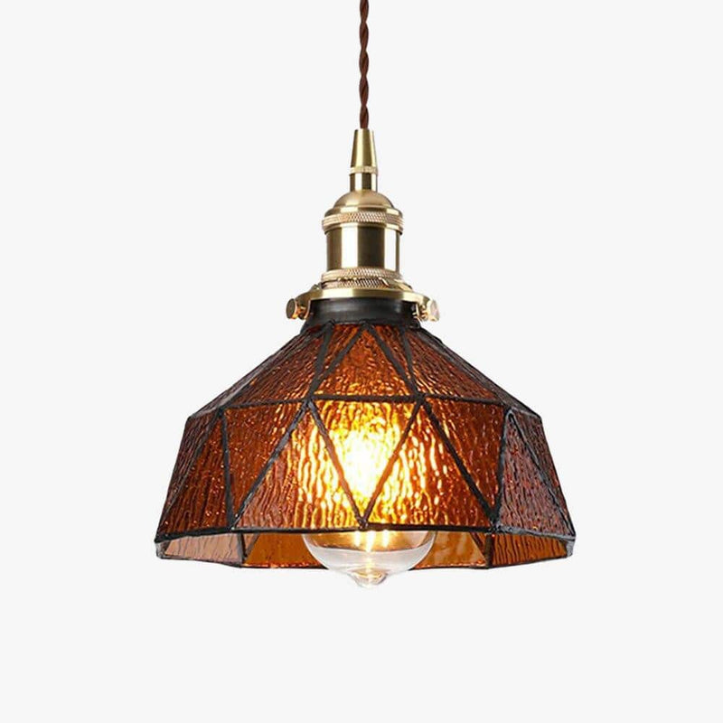 pendant light LED design with lampshade retro colored glass Loft