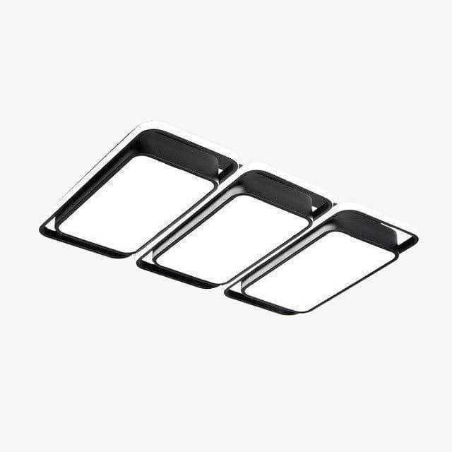 LED ceiling lamp rectangle with rounded edges black and white Bwart