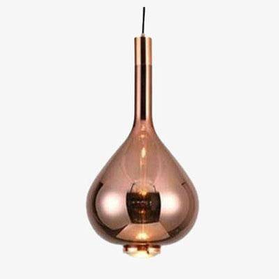 Lámpara de suspensión design LED de gota de oro rosa estilo café