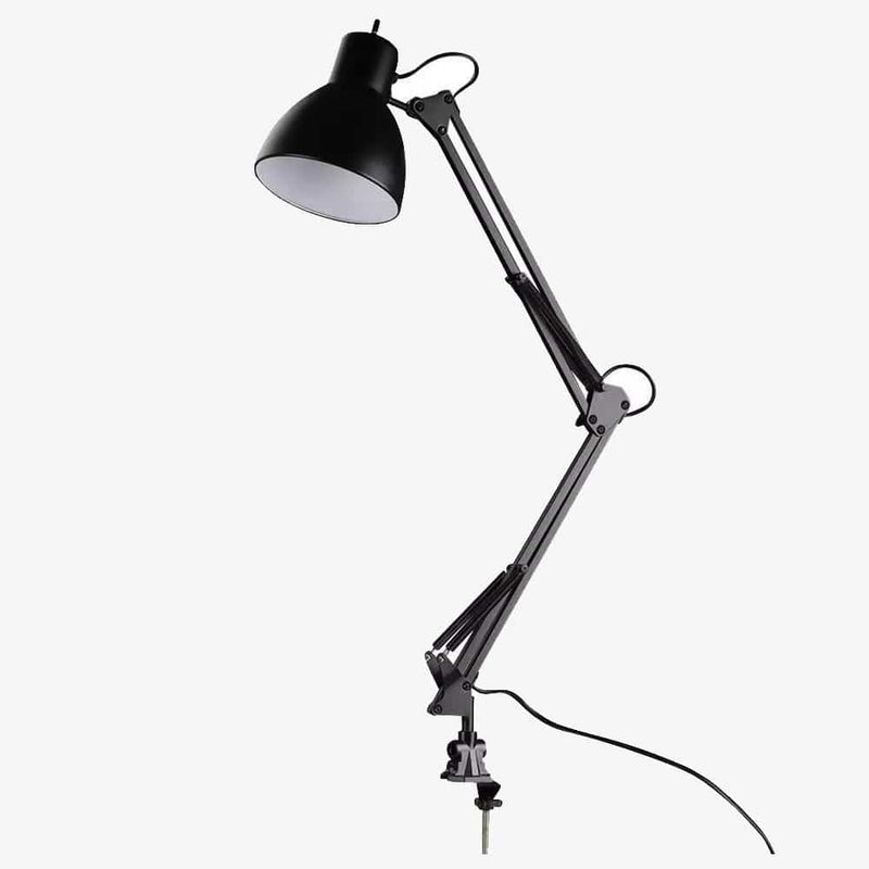 LED desk lamp with clamp and articulated arm black