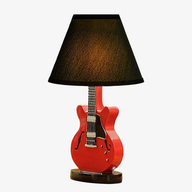 Guitar table lamp with lampshade Decor