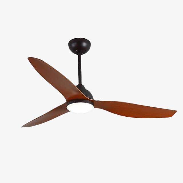 3-blade LED ceiling fan in wood