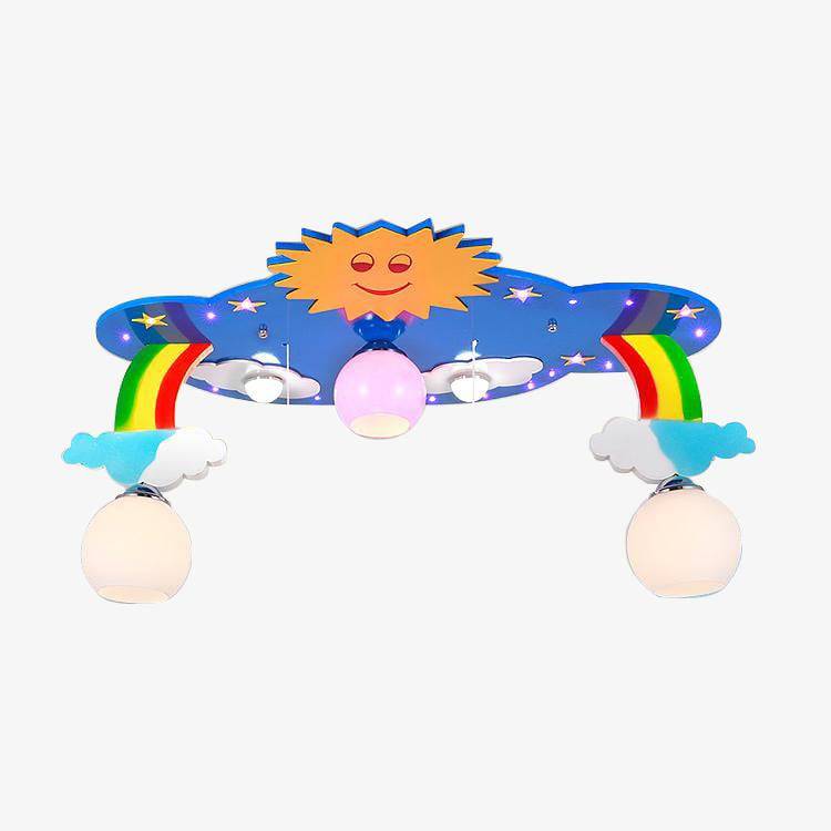 Lámpara de techo para niños con arco iris y columpio