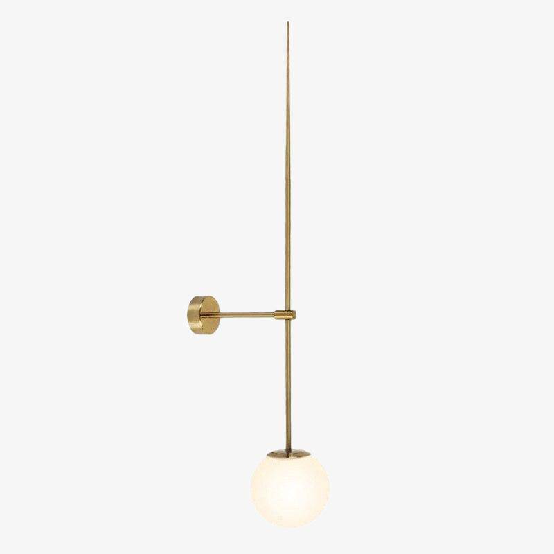 wall lamp LED wall design with gold tube and white glass ball