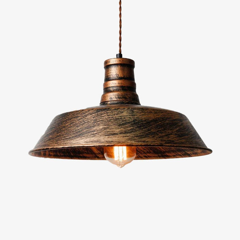 pendant light LED design with lampshade brassy industrial style