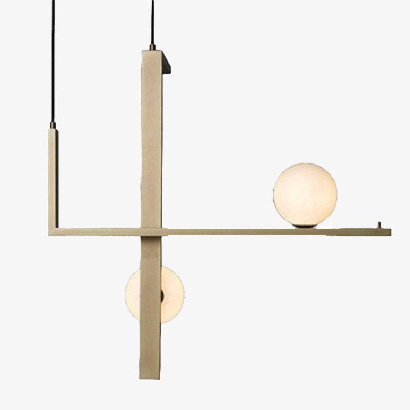 pendant light LED with geometric design and copper finish