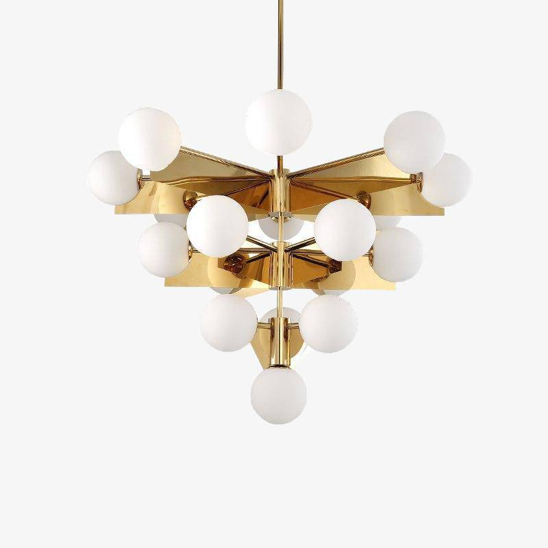 Golden LED design chandelier with glass balls